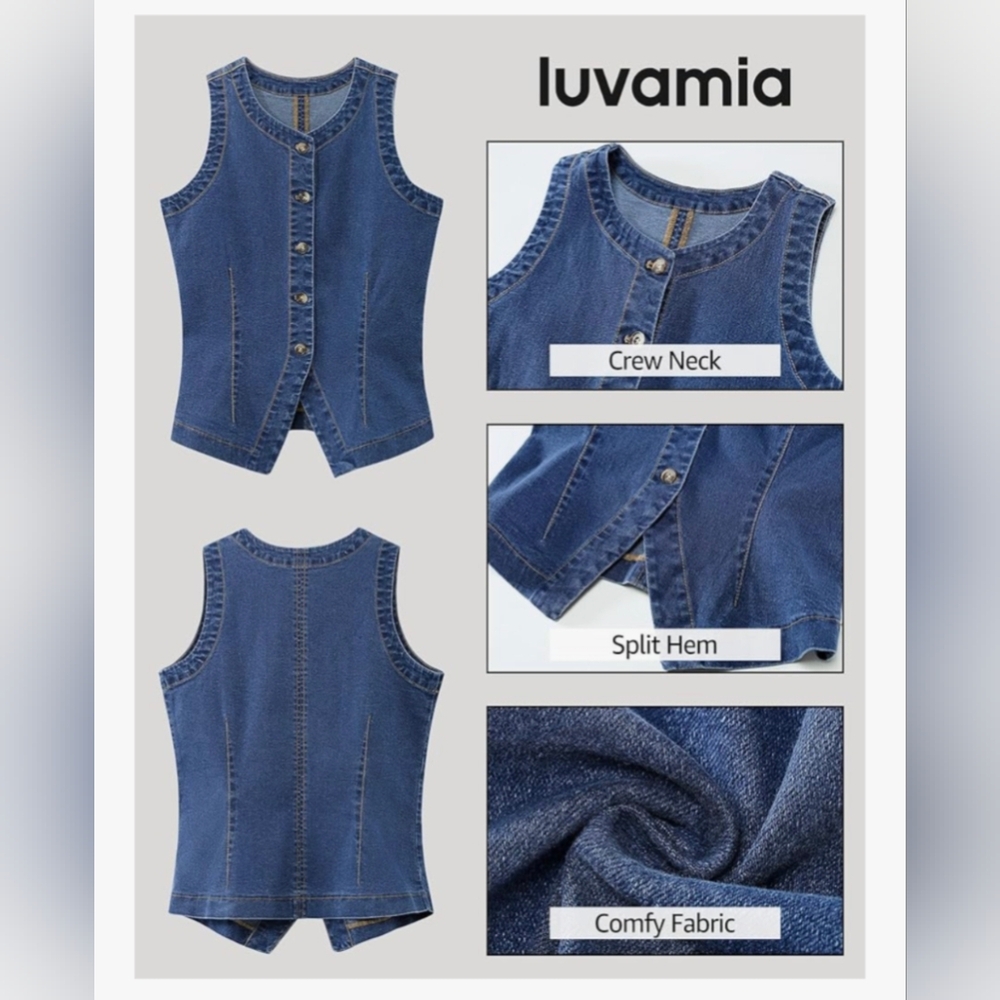 Luvamia Blue Denim Vest